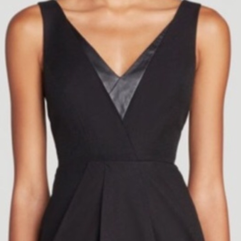 Rebecca Minkoff NWOT Sz-0 Blk Eli Leather TrimLBD - Picture 4 of 12